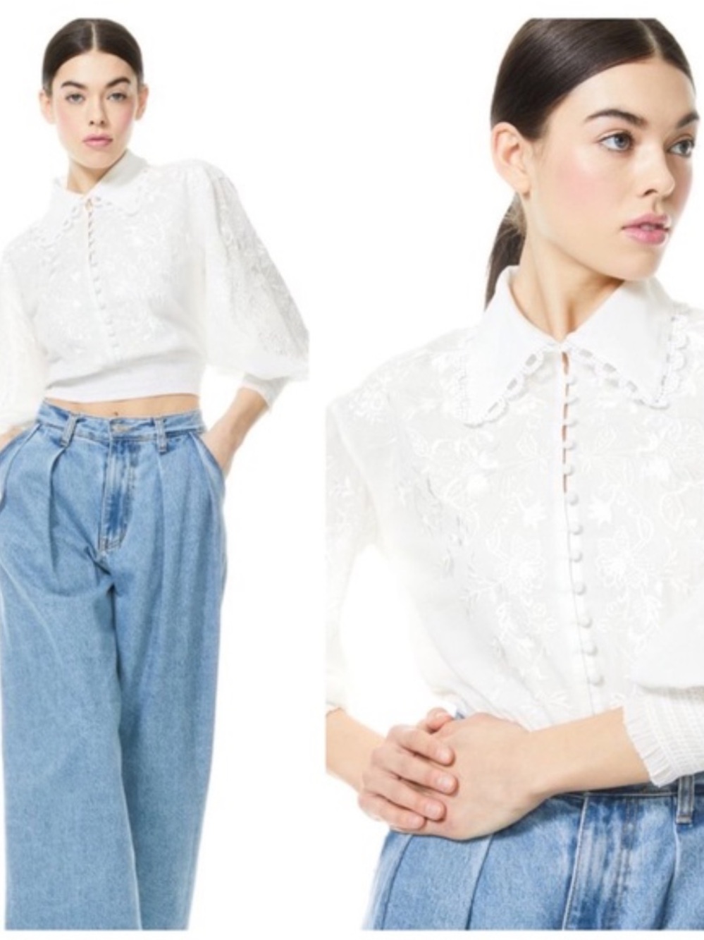Alice & Olivia Onelia embroidered blouse - Picture 1 of 8